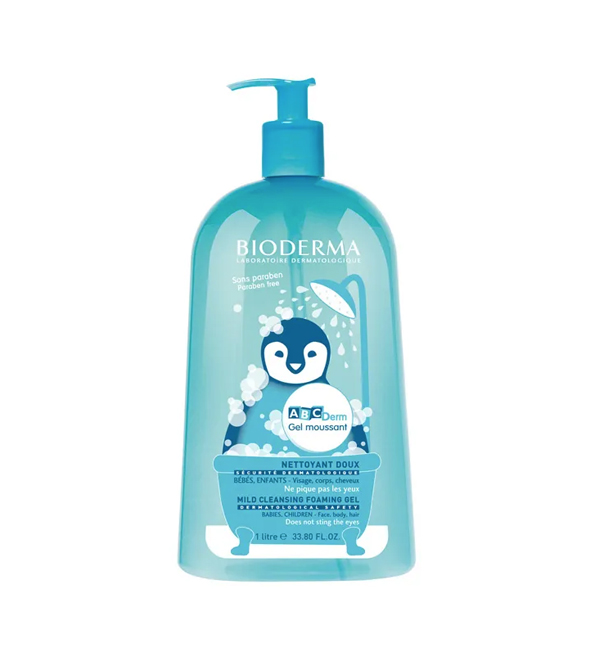BIODERMA ABCDERM gel moussant nettoyant doux – 1L