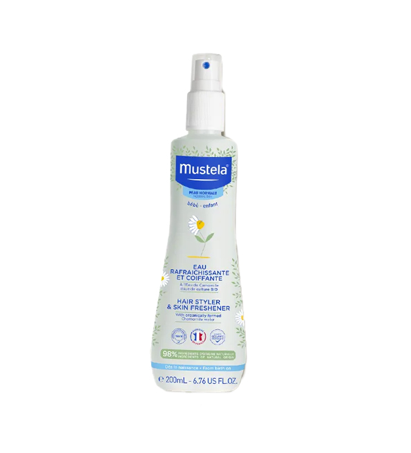 Mustela eau rafraichissante et coiffante