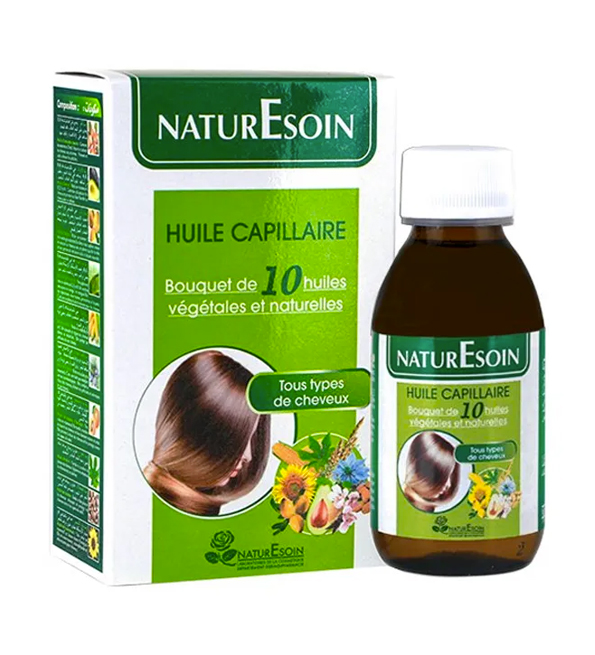 NaturEsoin Huile Capillaire 10 Bain d’Huiles Végétales – 125 ml